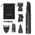 NNEOBA 4 in 1 Body Hair Trimmer Kit for Men Waterproof Electric Shaver Black