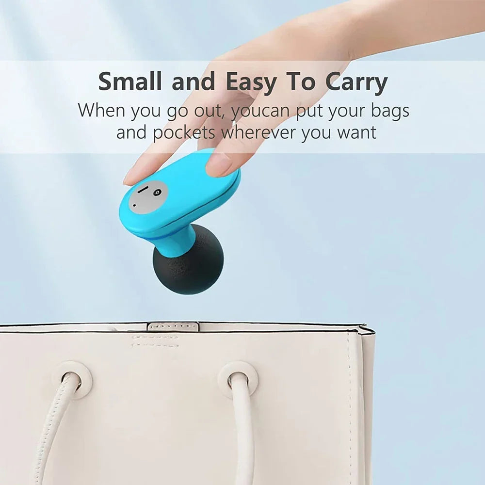 Mini Electric Handheld Massager 6-Speed Deep Tissue Therapy Blue