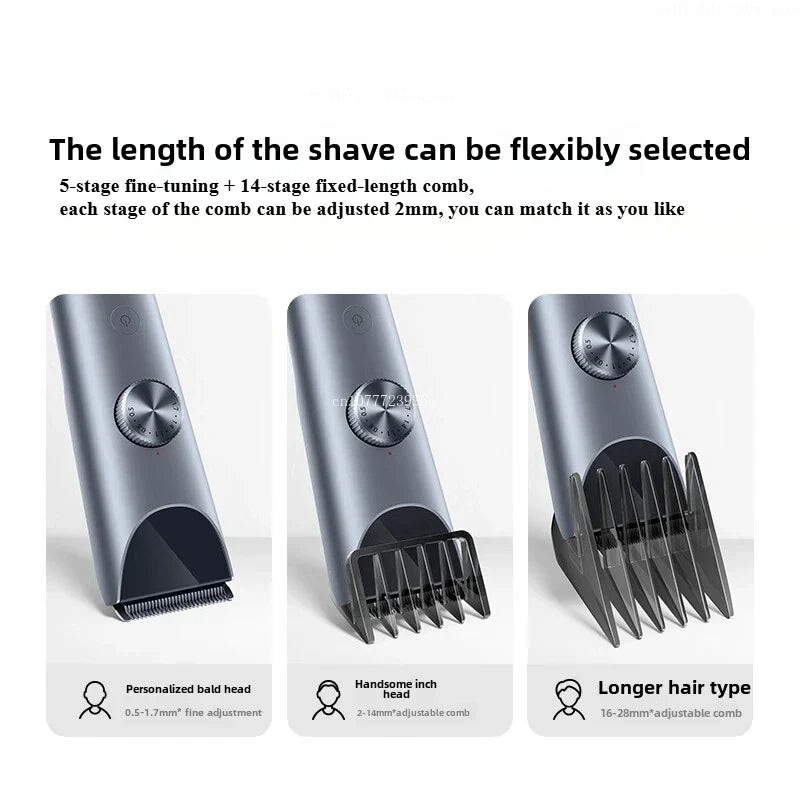 2 in 1 Electric Hair Clipper & Shaver Wireless Barber Trimmer for Men Grey