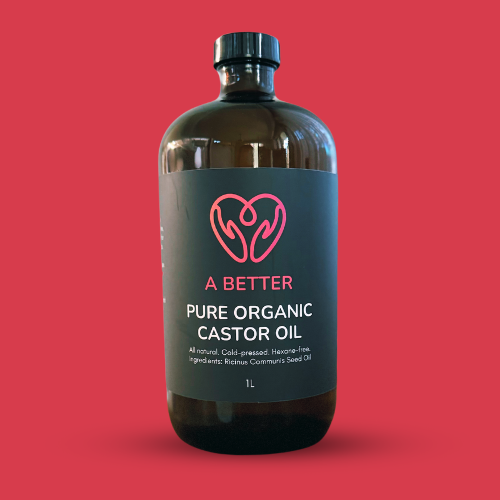 Pure Organic Castor Oil 1 Litre - Amber Glass Bottle