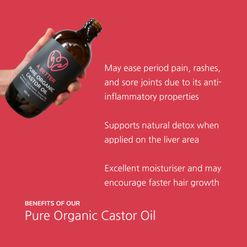 Pure Organic Castor Oil 1 Litre - Amber Glass Bottle