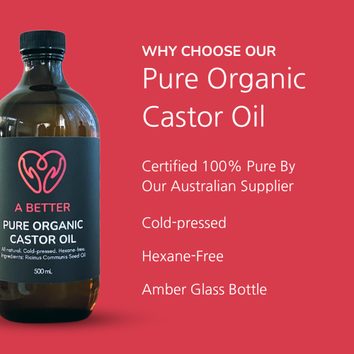 Pure Organic Castor Oil 1 Litre - Amber Glass Bottle